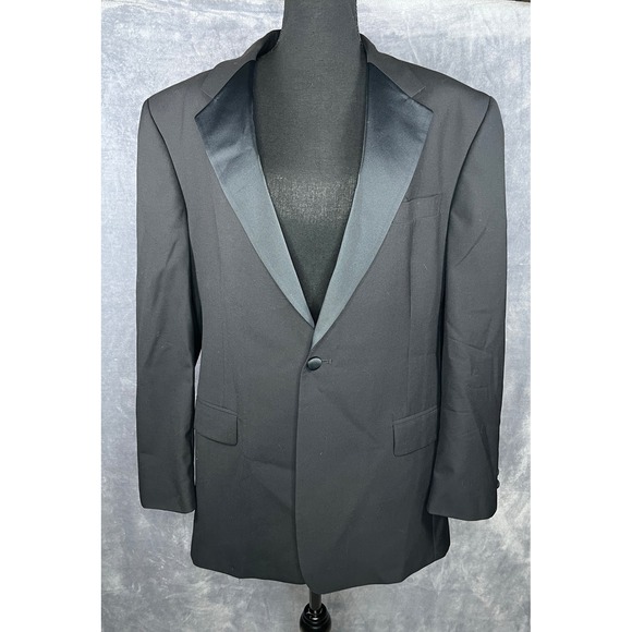 Burberrys Vintage Wool Tuxedo Jacket Formal Shawl Lapel Blazer Mens 44R - Picture 1 of 7